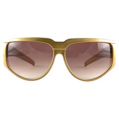 Neue Vintage Charles Jourdan Paris Gold Frame Gradient Lenses 1970's Sonnenbrille