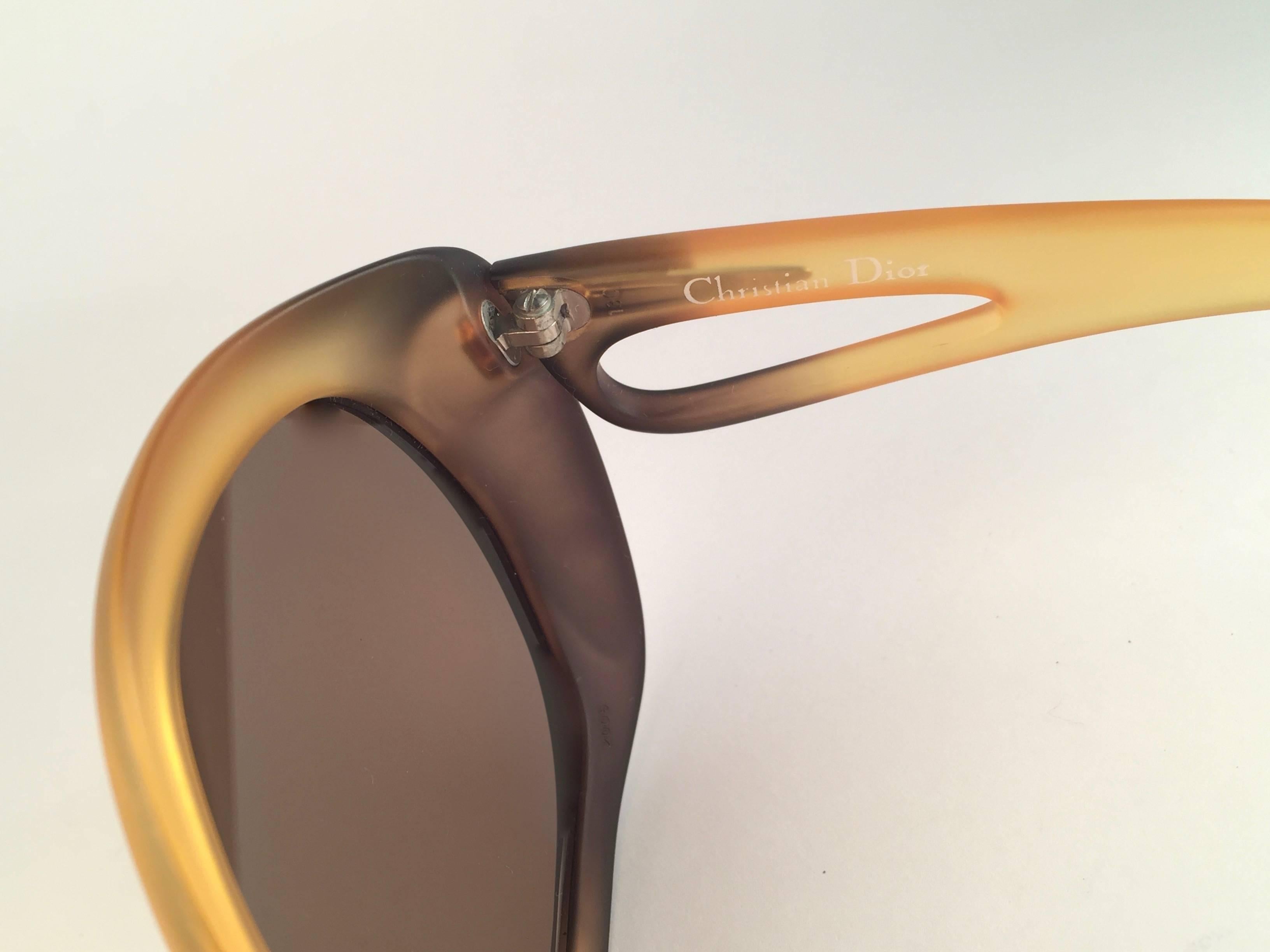 Women's New Vintage Christian Dior 2005 Matte Ombre Amber Oversized Optyl Sunglasses For Sale