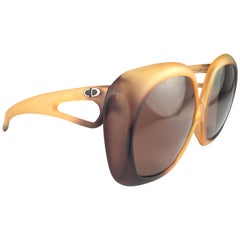 New Vintage Christian Dior 2005 Matte Ombre Amber Oversized Optyl Sunglasses