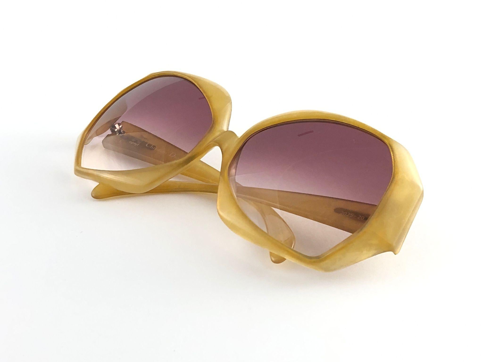New Vintage Christian Dior 2025 20 Jaspe Amber Jerry Hall Optyl Sunglasses 1