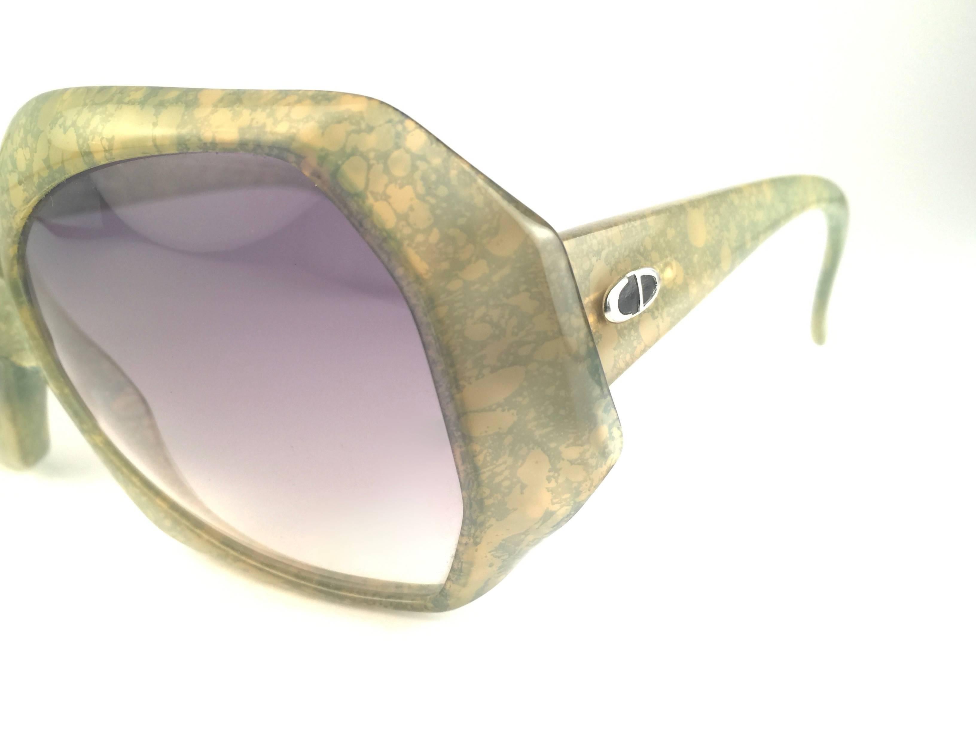 Women's New Vintage Christian Dior 2025 60 Jaspe Green Jerry Hall Optyl Sunglasses For Sale