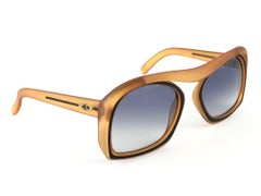 New Vintage Christian Dior 2043 80 Oversized Amber Black Optyl Sunglasses