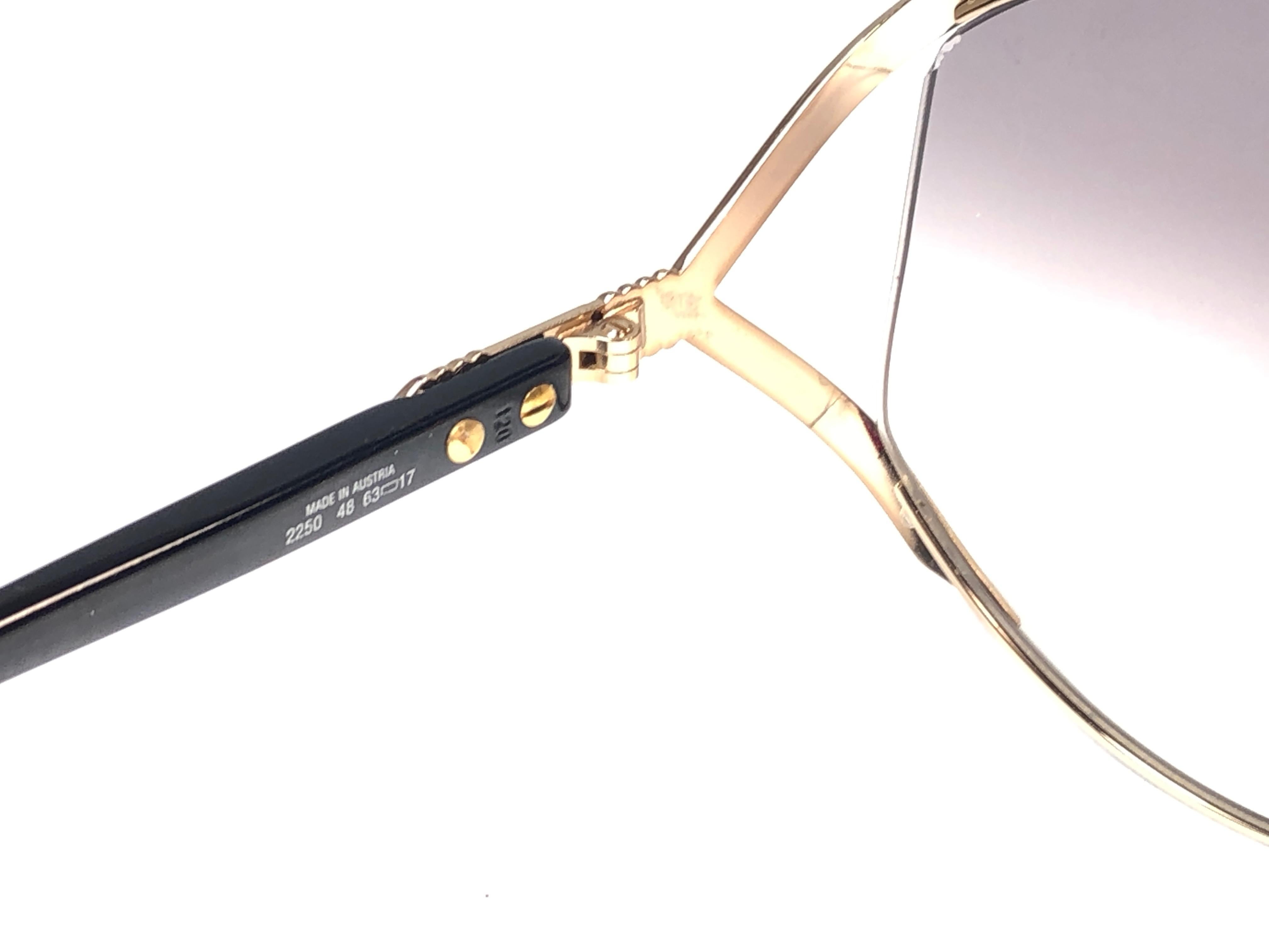 New Vintage Christian Dior 2050 46 Butterfly Gold & Black Sunglasses  1