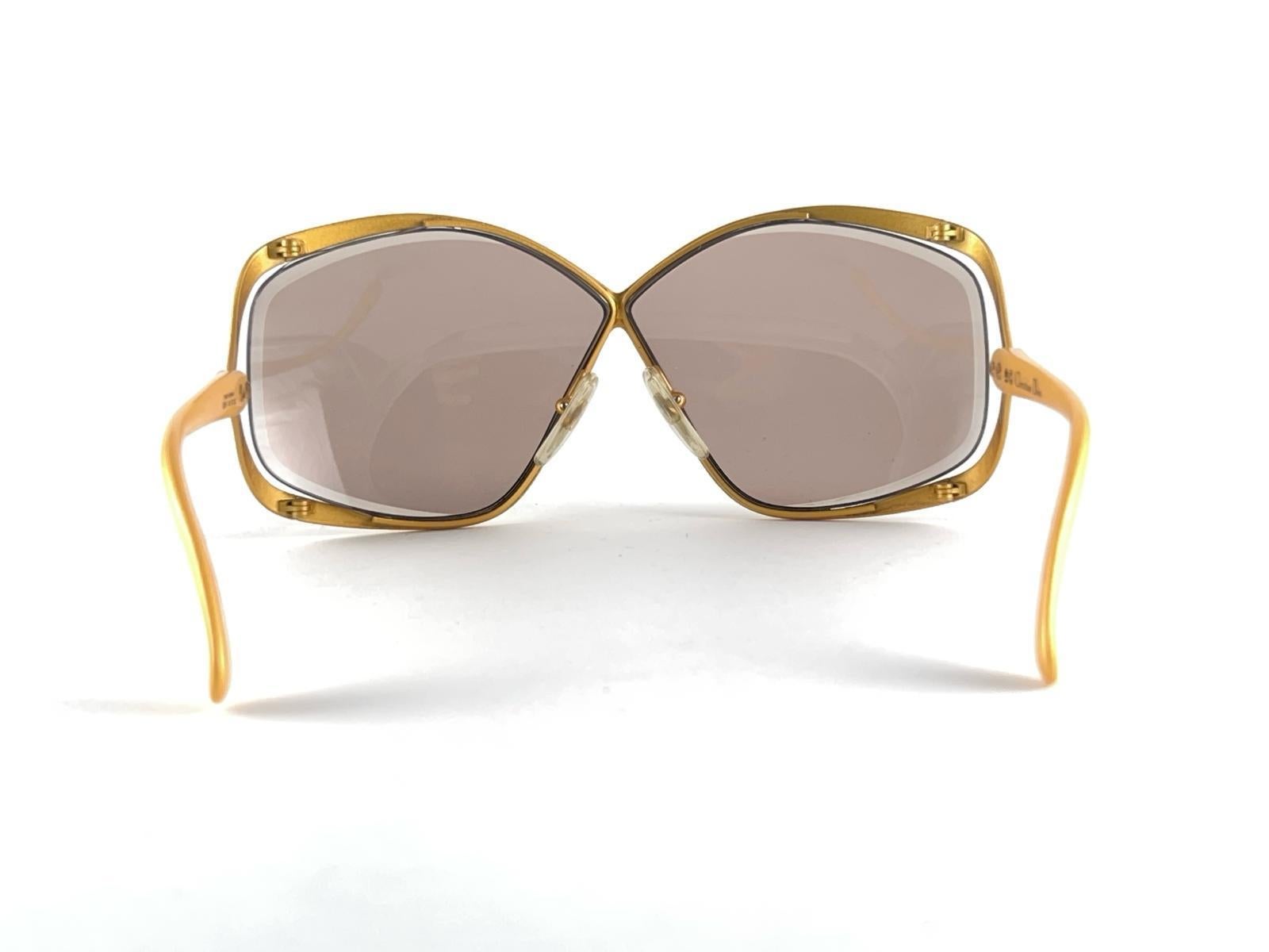New Vintage Christian Dior 2056 40 Butterfly Mustard Sunglasses Made in Germany For Sale 9