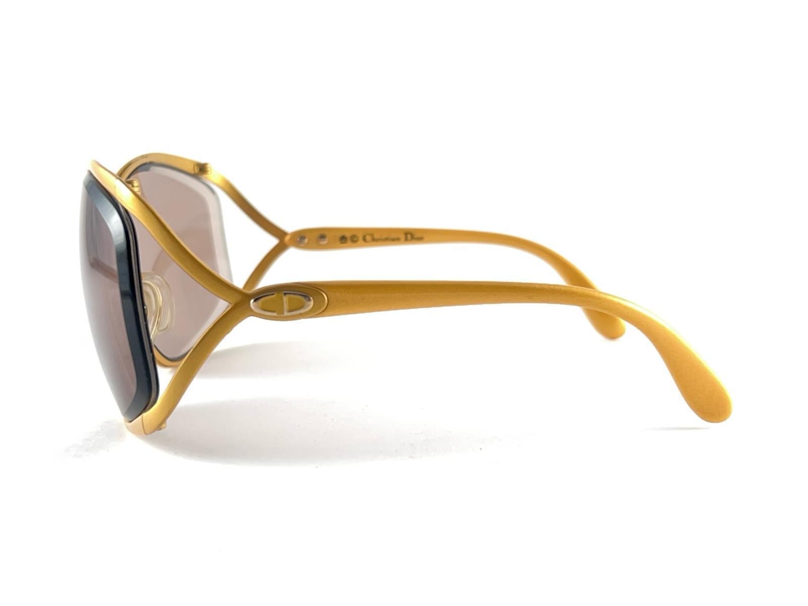 New Vintage Christian Dior 2056 40 Butterfly Mustard Sunglasses Made in Germany For Sale 2