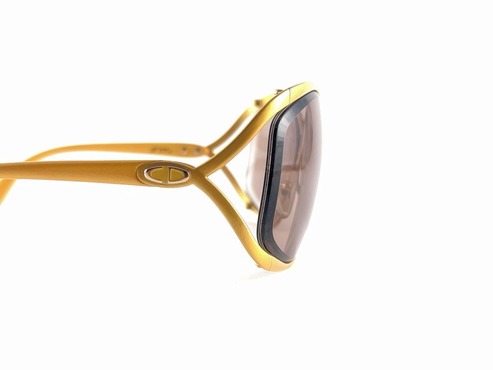 New Vintage Christian Dior 2056 40 Butterfly Mustard Sunglasses Made in Germany For Sale 3