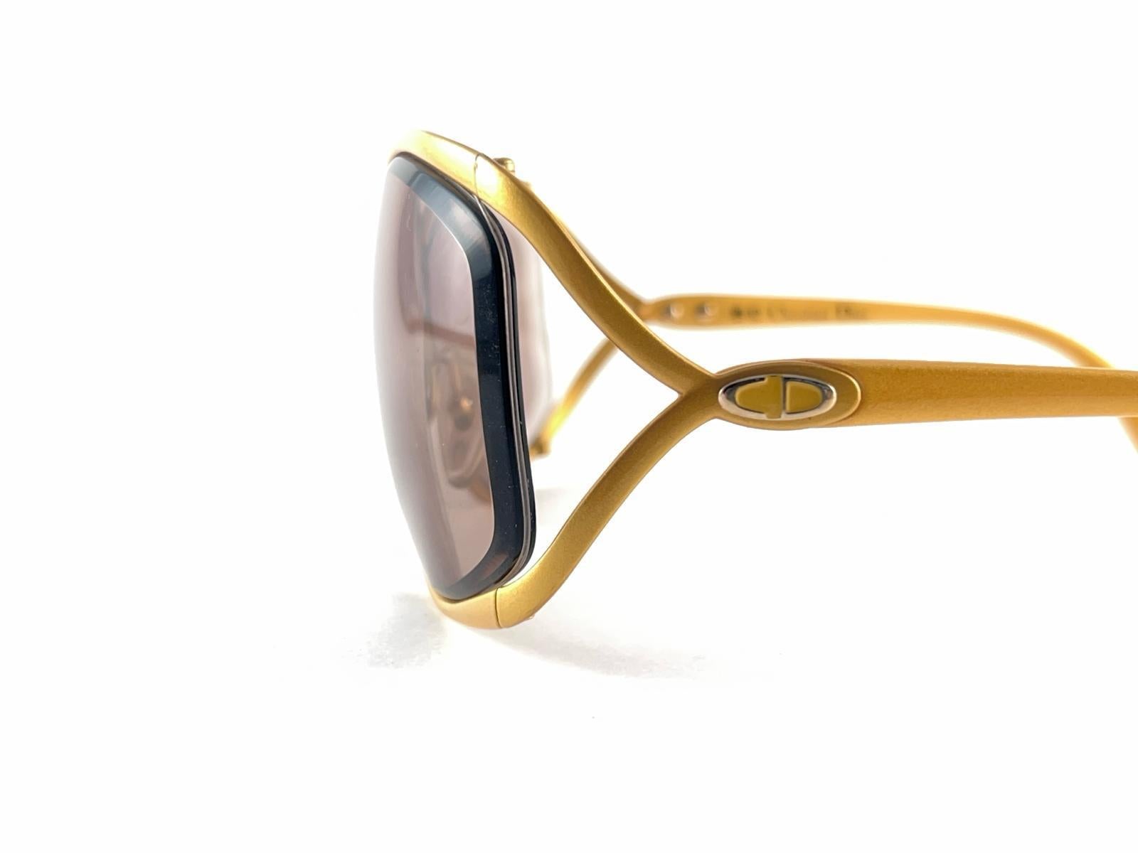 New Vintage Christian Dior 2056 40 Butterfly Mustard Sunglasses Made in Germany For Sale 4