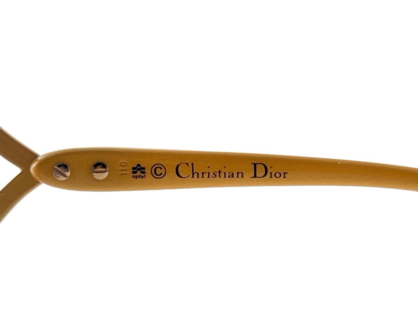 New Vintage Christian Dior 2056 40 Butterfly Mustard Sunglasses Made in Germany For Sale 5