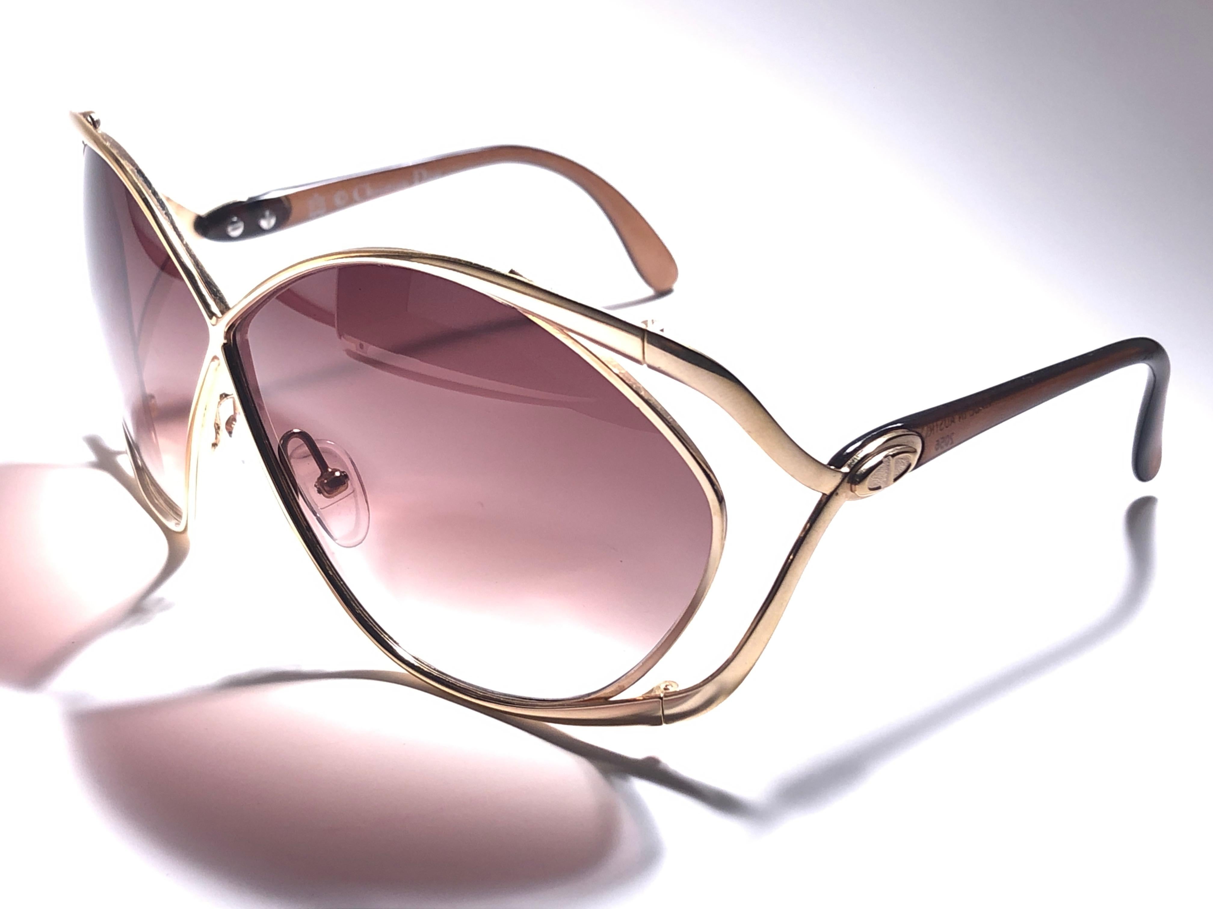 New Vintage Christian Dior 2056 41 Butterfly Translucent Brown Sunglasses  In New Condition In Baleares, Baleares