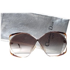 New Vintage Christian Dior 2056 44 Butterfly Brown Sunglasses 