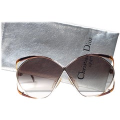 New Vintage Christian Dior 2056 44 Butterfly Brown Sunglasses