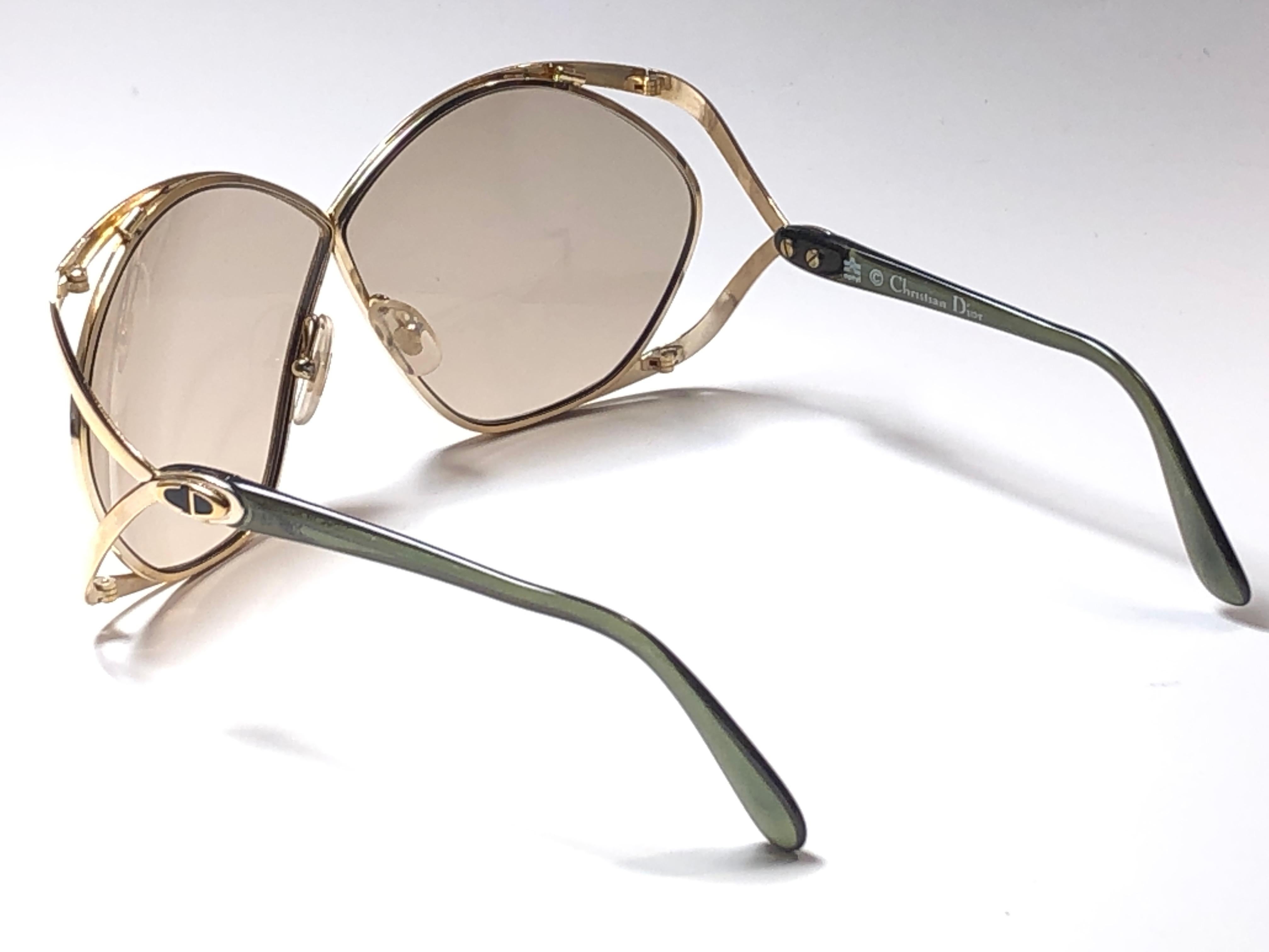 Women's New Vintage Christian Dior 2056 46 Butterfly Translucent Green Sunglasses 