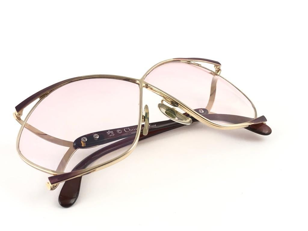 New Vintage Christian Dior 2056 48 Butterfly Translucent Metallic Sunglasses  3