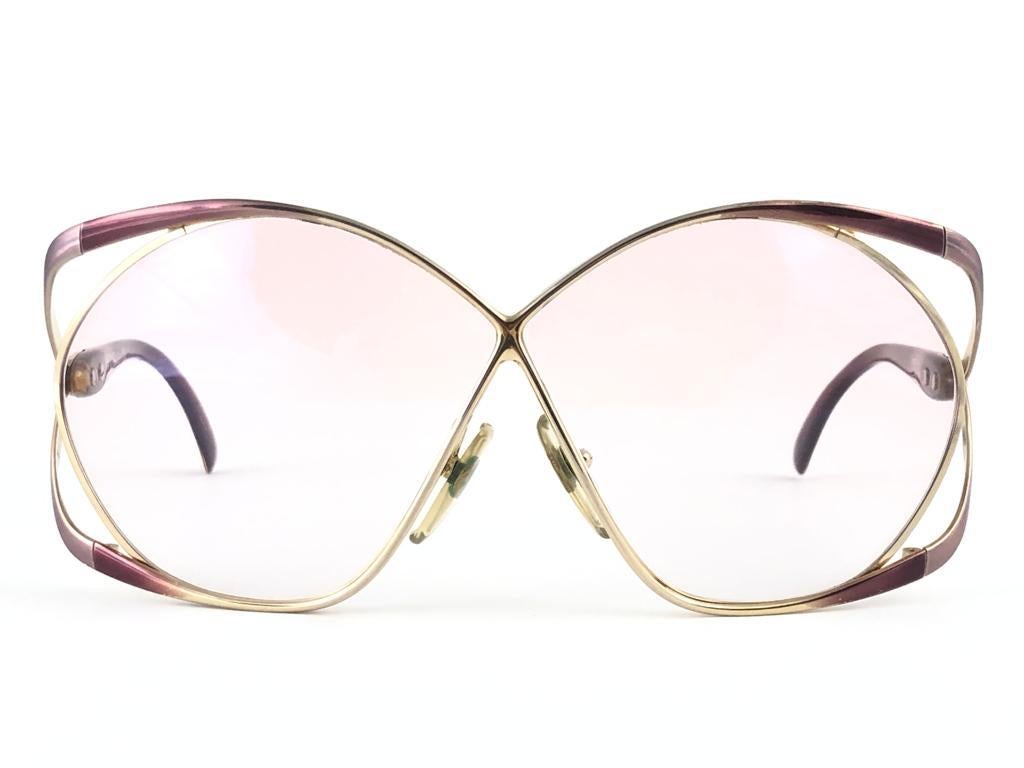 New Vintage Christian Dior 2056 48 Butterfly Translucent Metallic Sunglasses  5