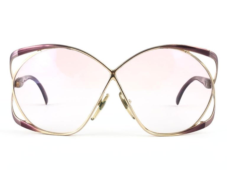 New Vintage Christian Dior 2056 48 Butterfly Translucent Metallic Sunglasses  For Sale at 1stDibs