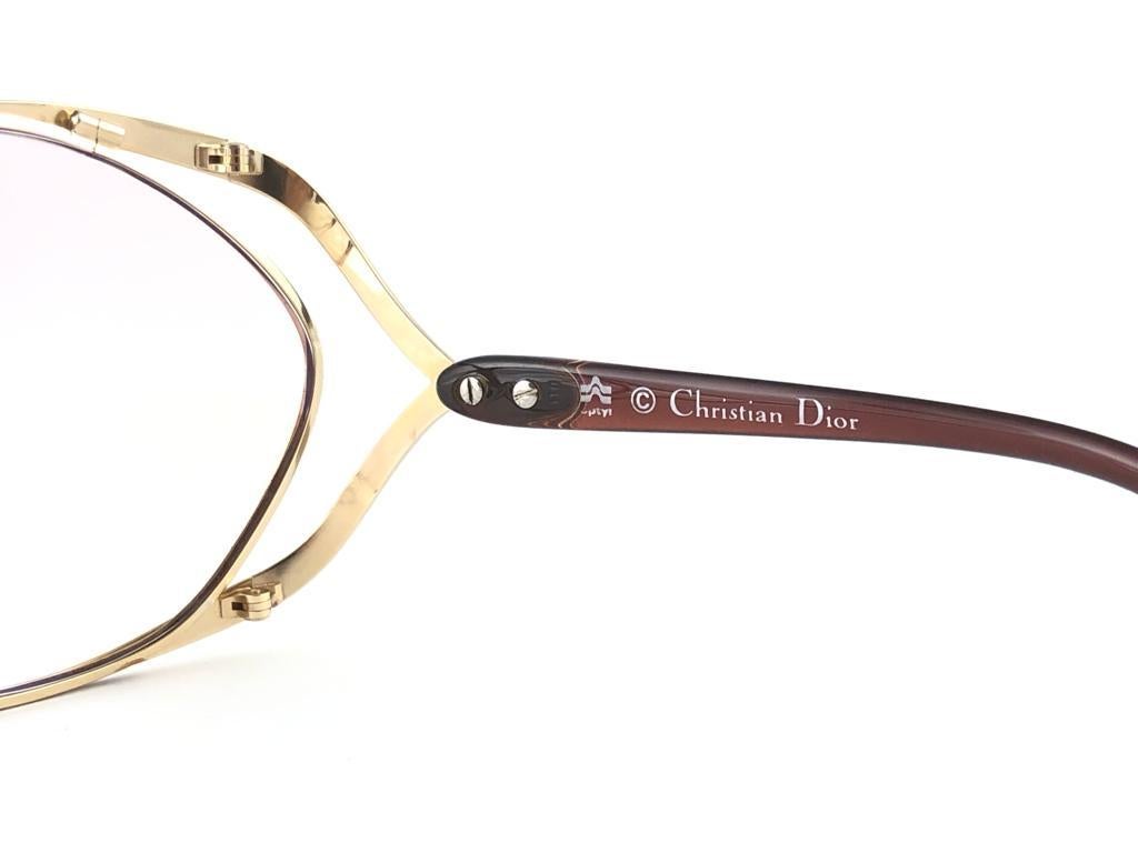 New Vintage Christian Dior 2056 48 Butterfly Translucent Metallic Sunglasses  In New Condition In Baleares, Baleares