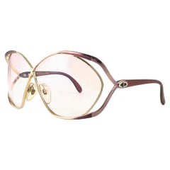 New Vintage Christian Dior 2056 48 Butterfly Translucent Metallic Sunglasses 
