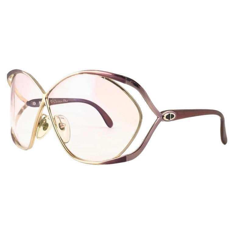 New Vintage Christian Dior 2056 48 Butterfly Translucent Metallic Sunglasses  For Sale at 1stDibs