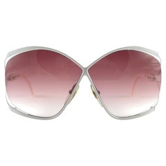 Neu Vintage Christian Dior 2056 70 Schwarze Polar Weiße Vintage-Sonnenbrille mit Schmetterling Polar