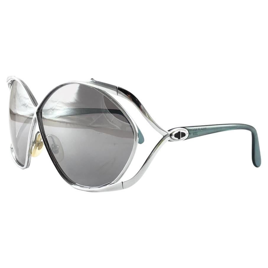 Neu Vintage Christian Dior 2056 75 Schmetterling Silber & Grüne Sonnenbrille, Vintage