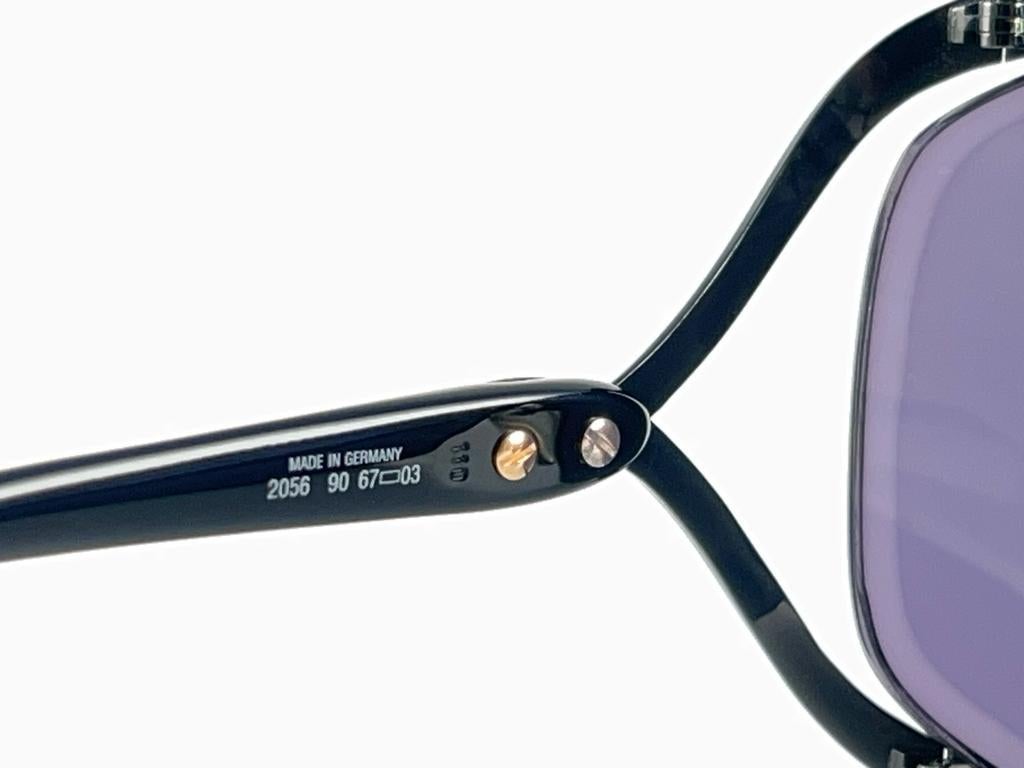 New Vintage Christian Dior 2056 90 Butterfly Metallic Black Sunglasses For Sale 6