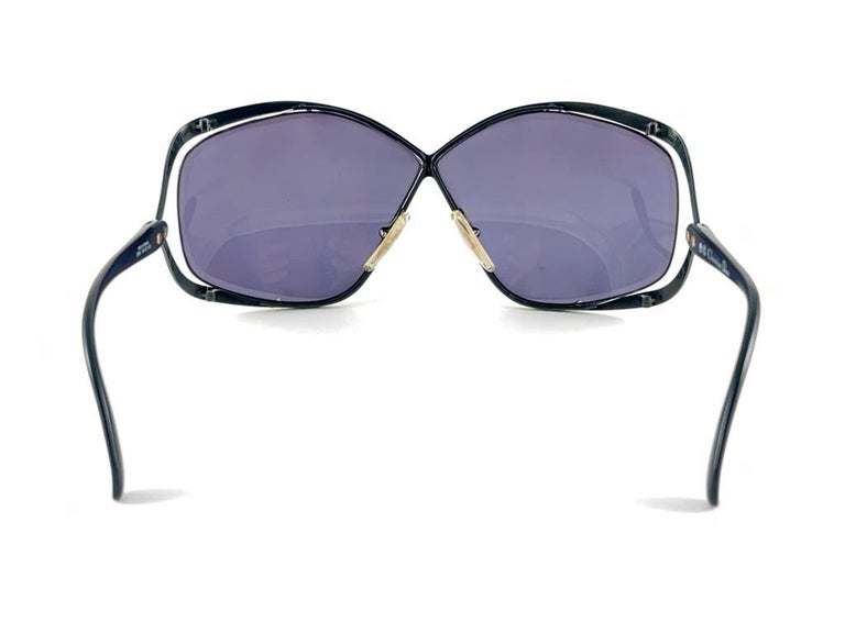 New Vintage Christian Dior 2056 90 Butterfly Metallic Black