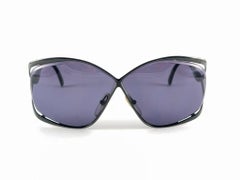 New Vintage Christian Dior 2056 90 Butterfly Metallic Black Sunglasses