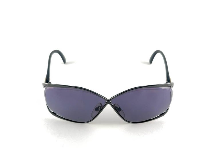 New Vintage Christian Dior 2056 90 Butterfly Metallic Black