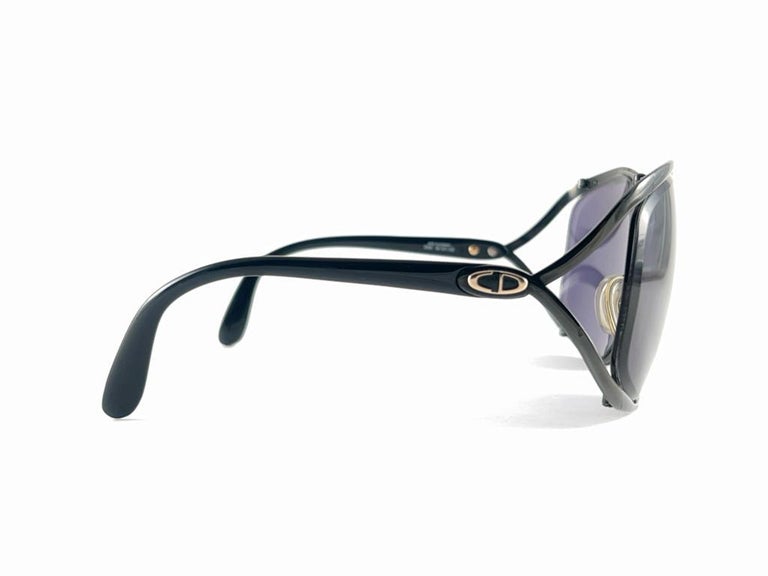 New Vintage Christian Dior 2056 90 Butterfly Metallic Black