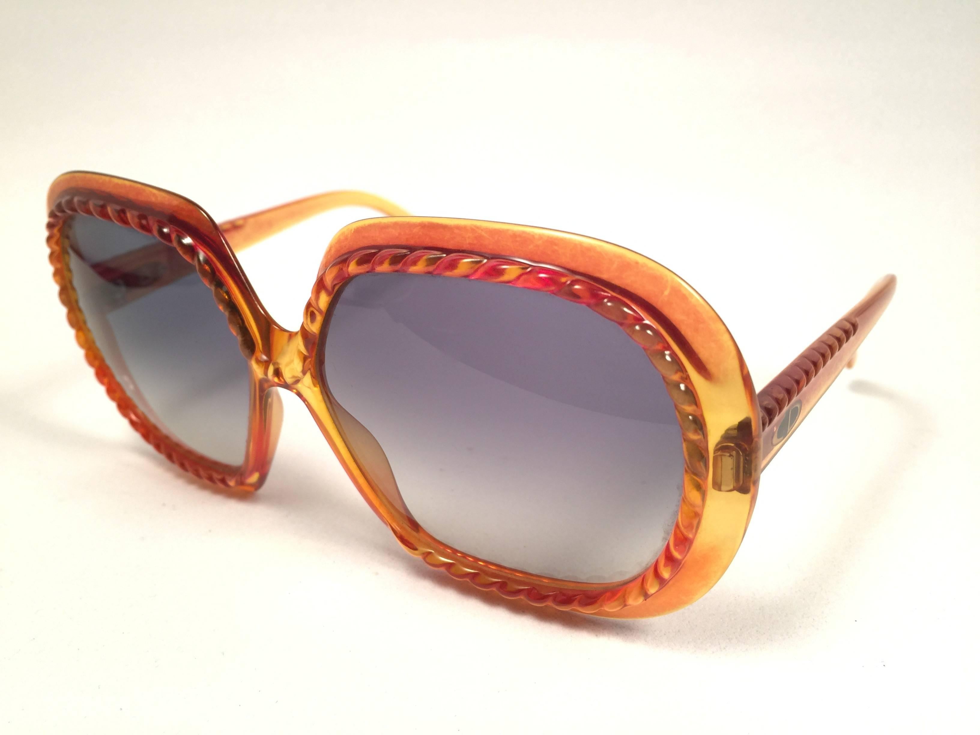 New Vintage Christian Dior 2060 Oversized Translucent Optyl 1980 Sunglasses  In New Condition In Baleares, Baleares