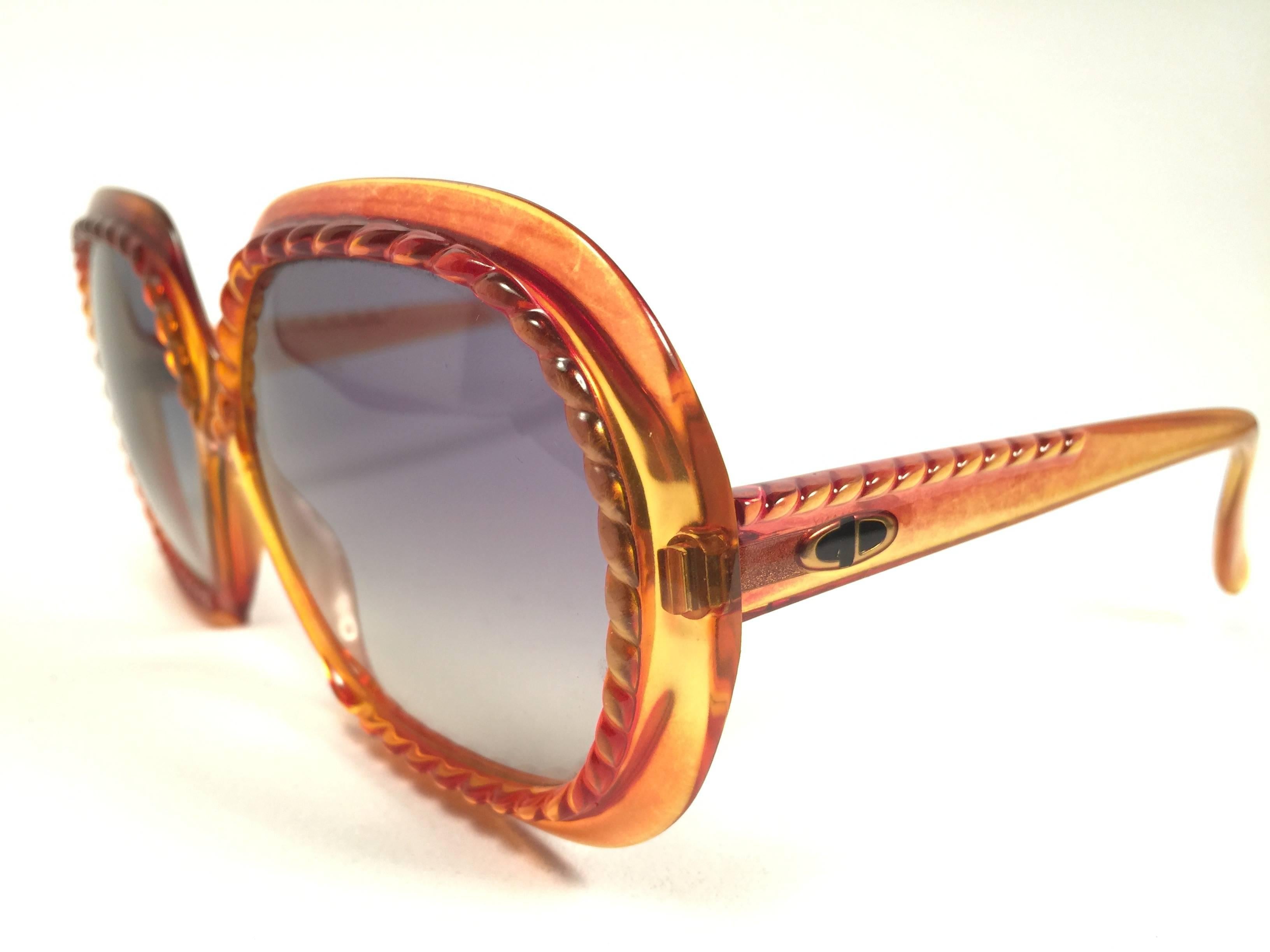 Women's New Vintage Christian Dior 2060 Oversized Translucent Optyl 1980 Sunglasses 
