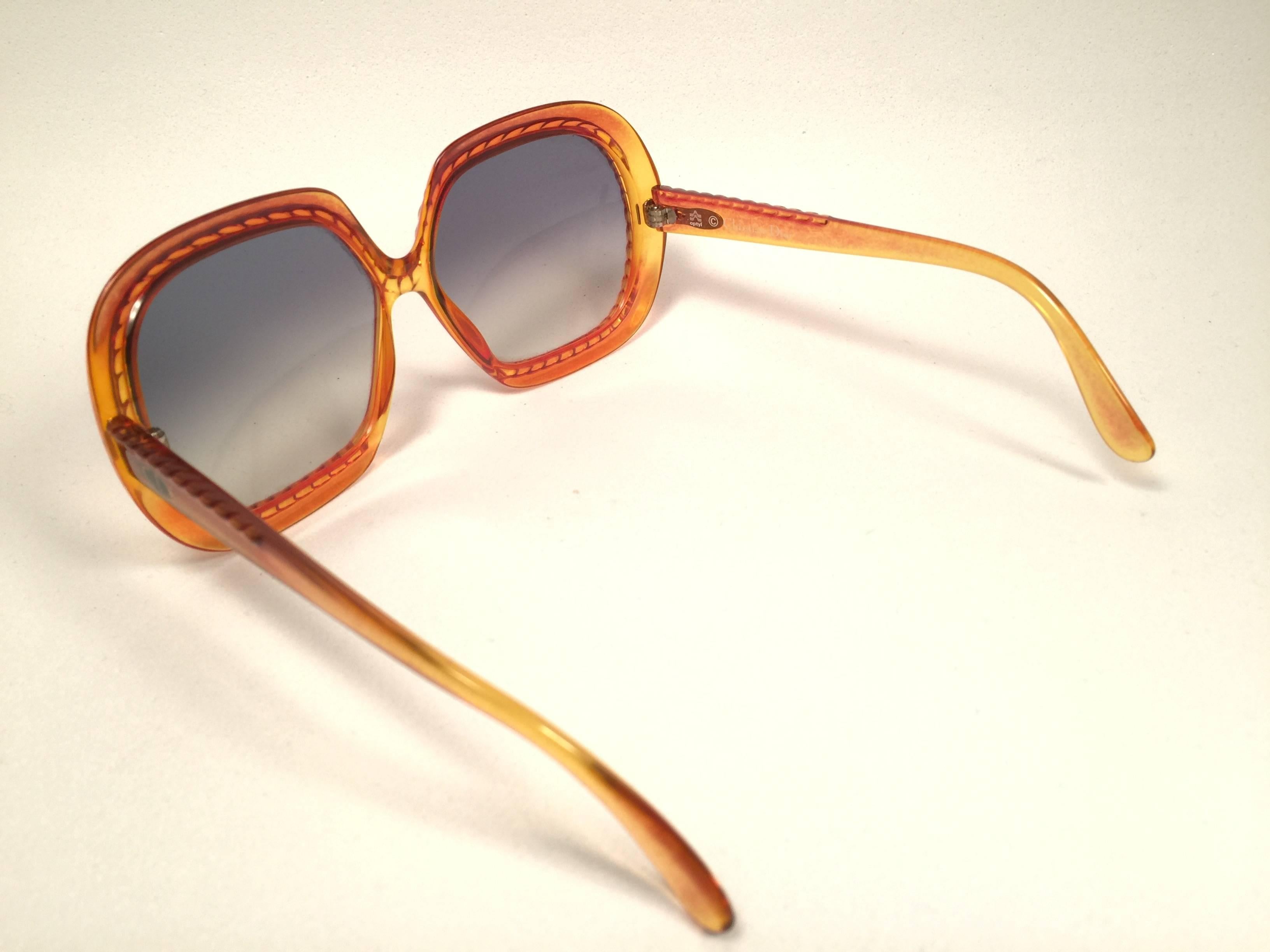 New Vintage Christian Dior 2060 Oversized Translucent Optyl 1980 Sunglasses  2