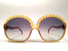 Christian Dior 2062 Vintage Amber Oversized Optyl Sunglasses, 1980s