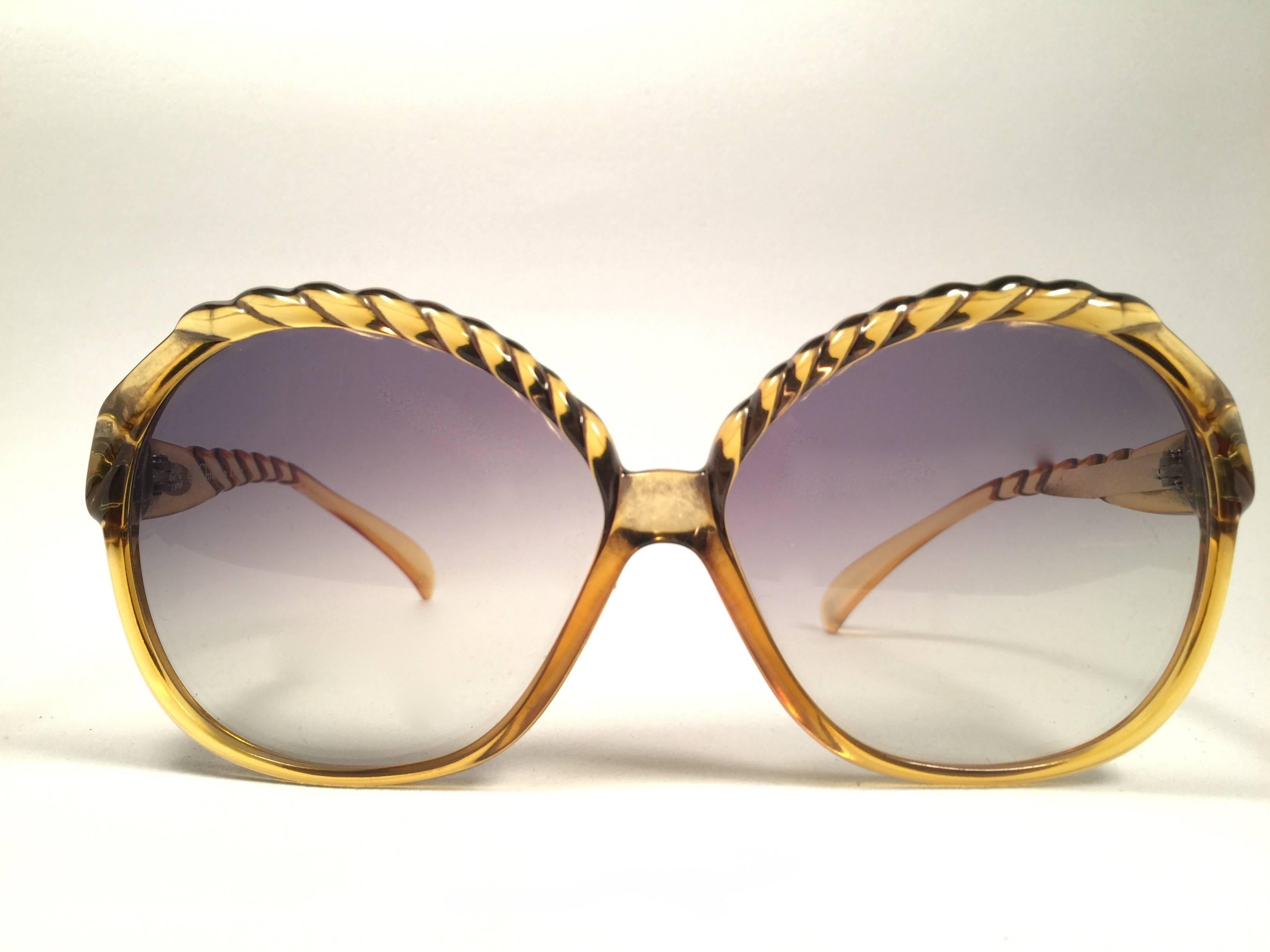 New Vintage Christian Dior 2063 20 Oversized Translucent Optyl 1980 Sunglasses  In New Condition In Baleares, Baleares