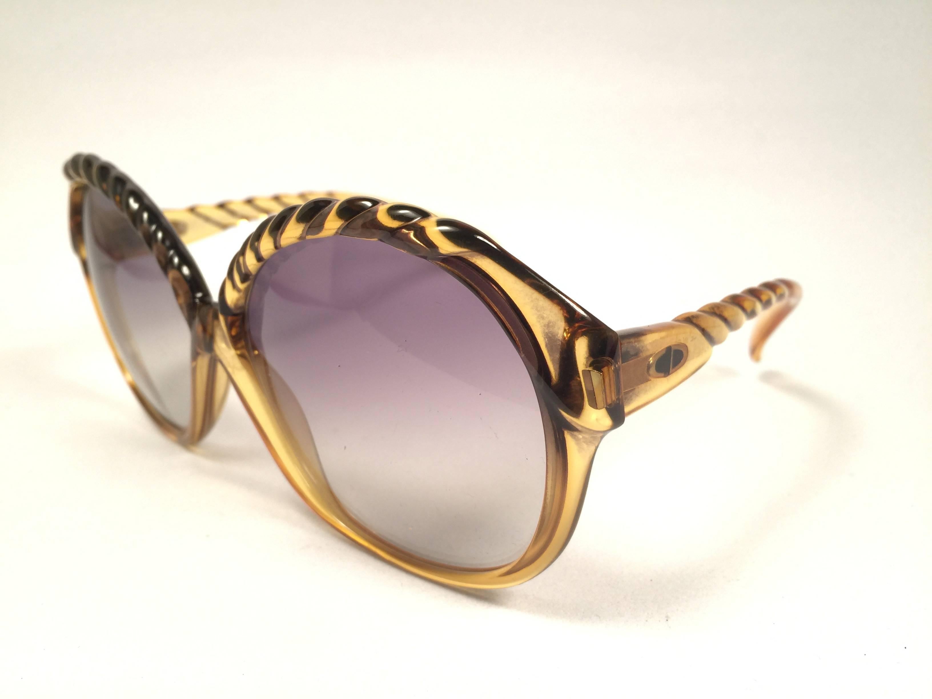 New Vintage Christian Dior 2063 20 Oversized Translucent Optyl 1980 Sunglasses  1