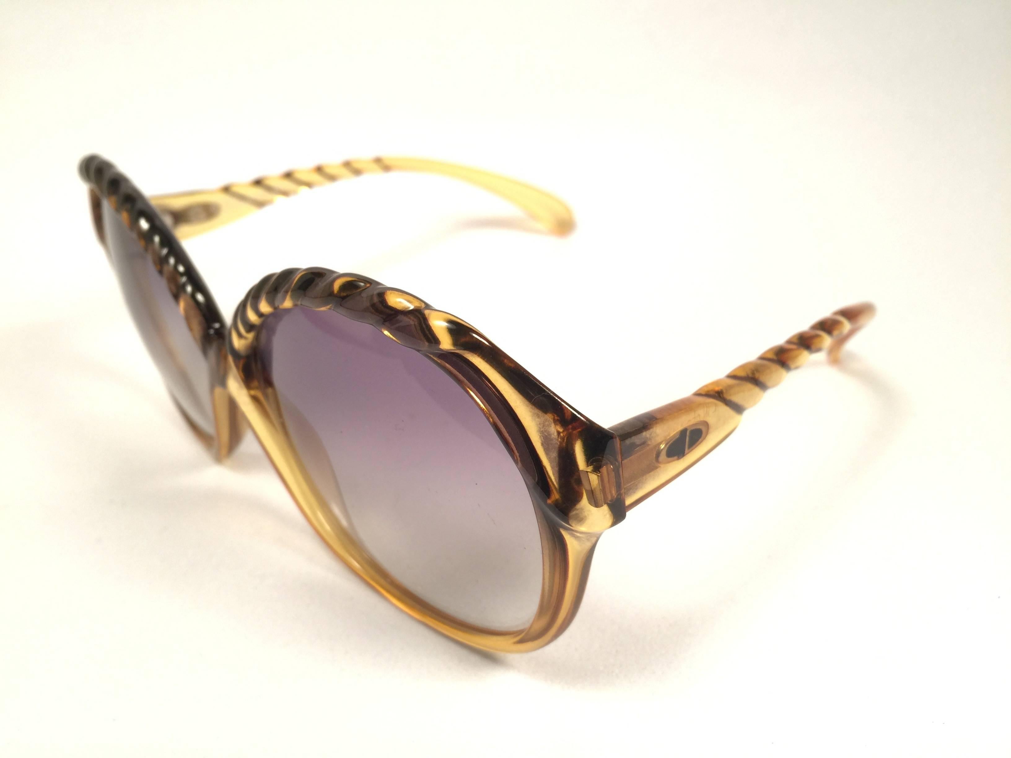New Vintage Christian Dior 2063 20 Oversized Translucent Optyl 1980 Sunglasses  2