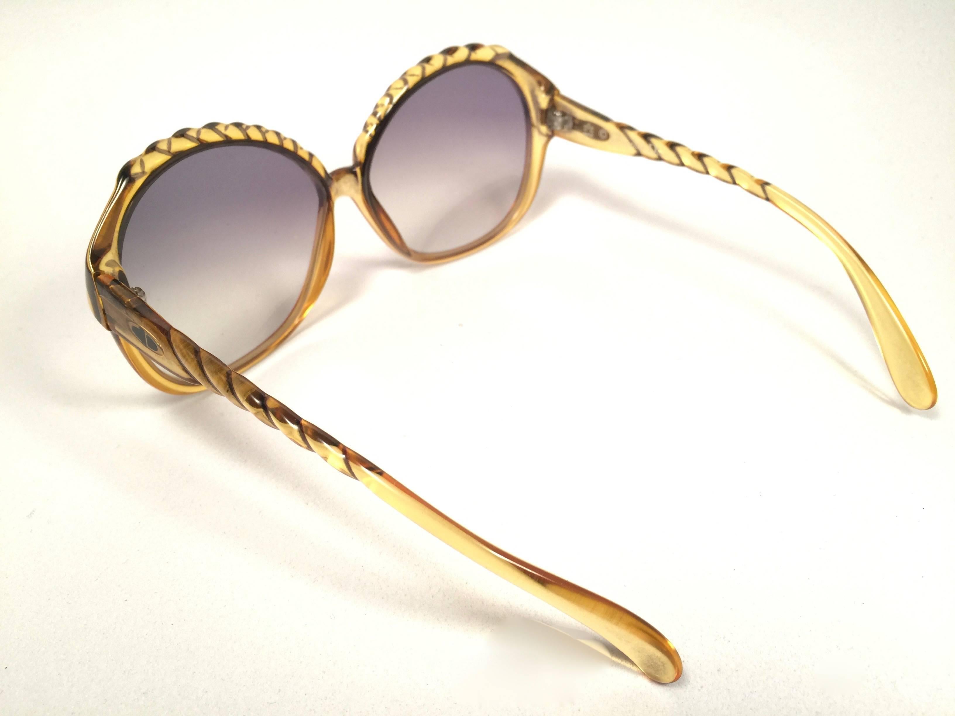 New Vintage Christian Dior 2063 20 Oversized Translucent Optyl 1980 Sunglasses  4