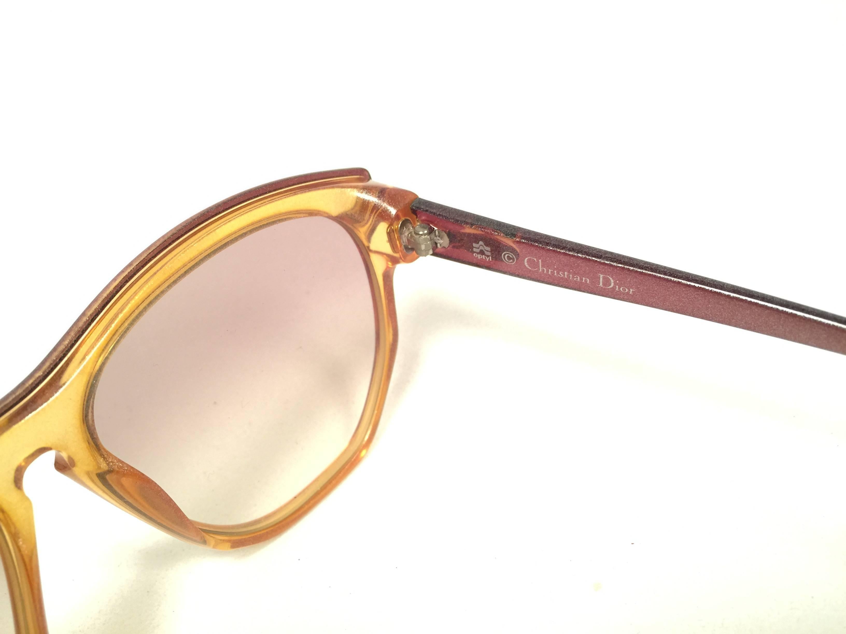 New Vintage Christian Dior 2093 Oversized Amber Optyl 1970 Sunglasses  In New Condition In Baleares, Baleares