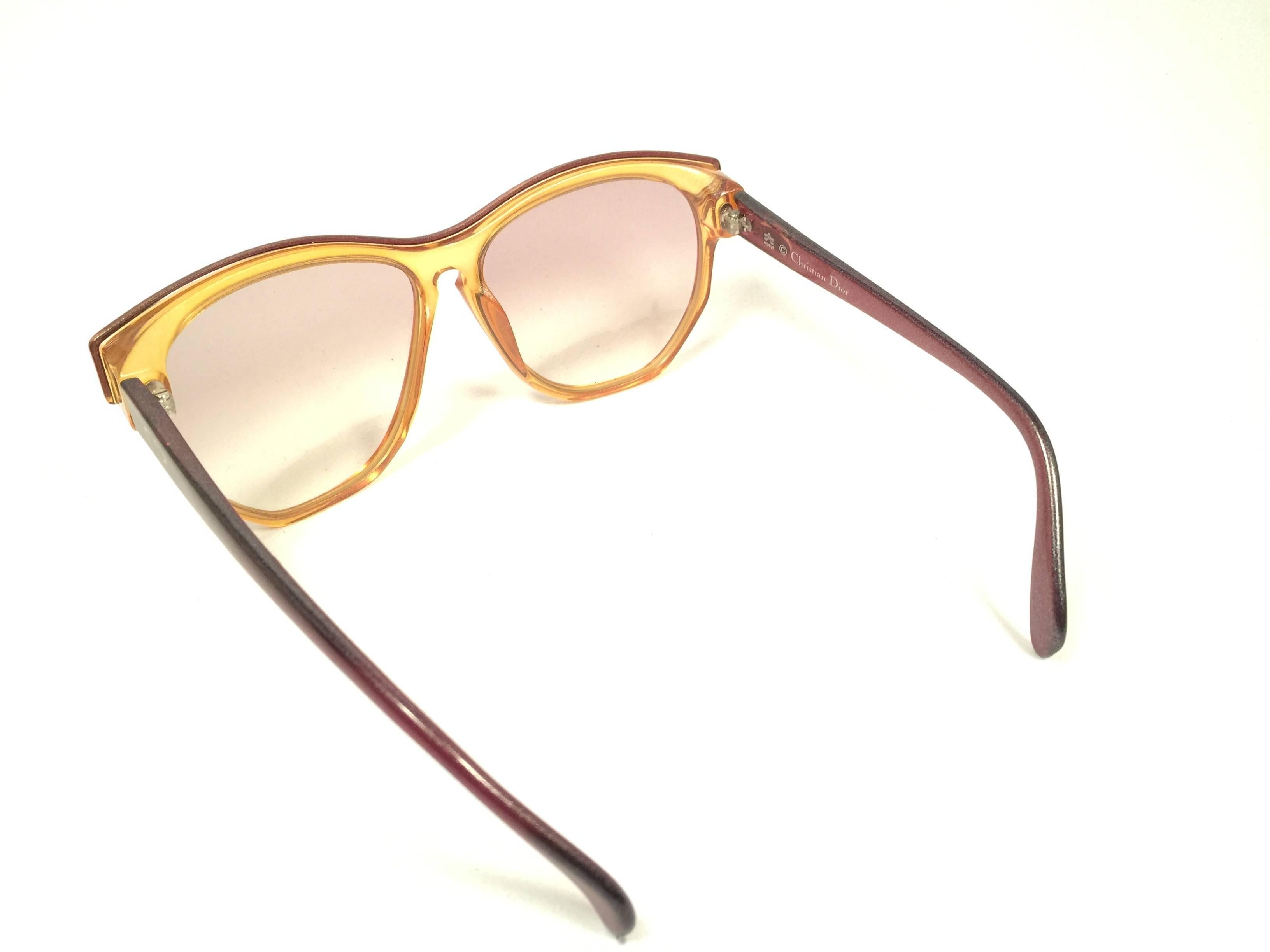 New Vintage Christian Dior 2093 Oversized Amber Optyl 1970 Sunglasses  1