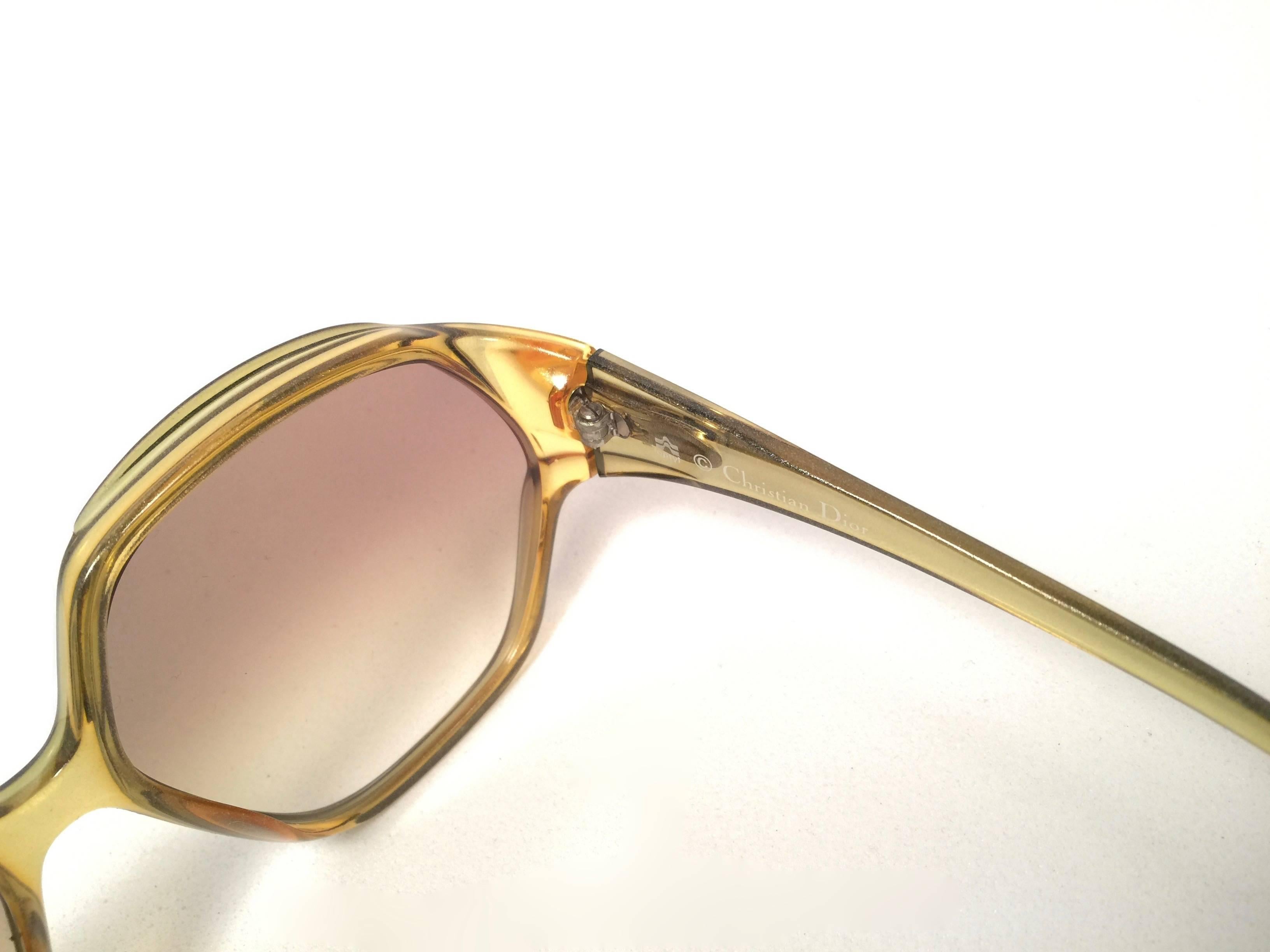 New Vintage Christian Dior 2097 50 Oversized Amber Optyl 1970 Sunglasses  2