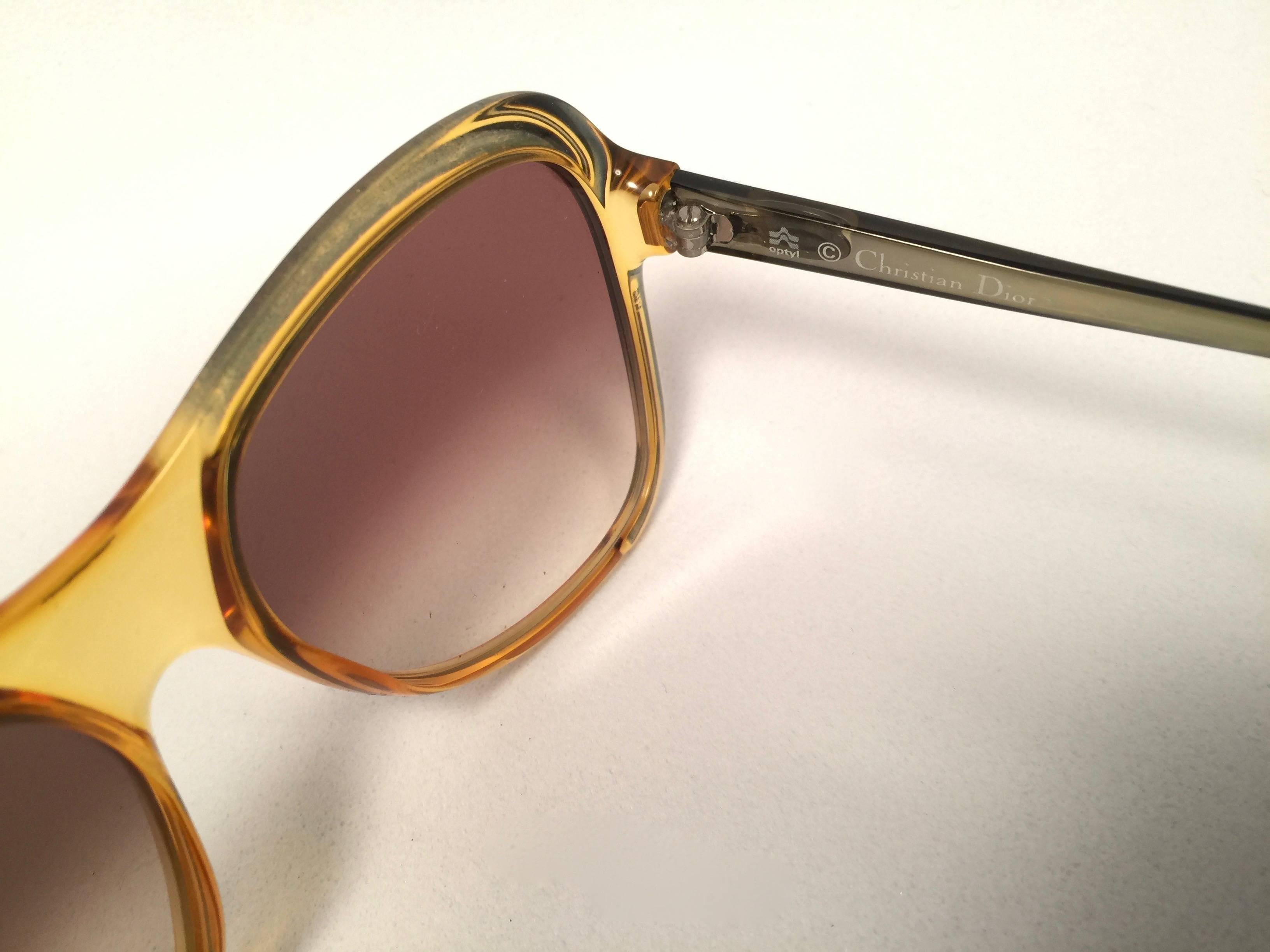 New Vintage Christian Dior 2125 Oversized Translucent Optyl 1980 Sunglasses  1