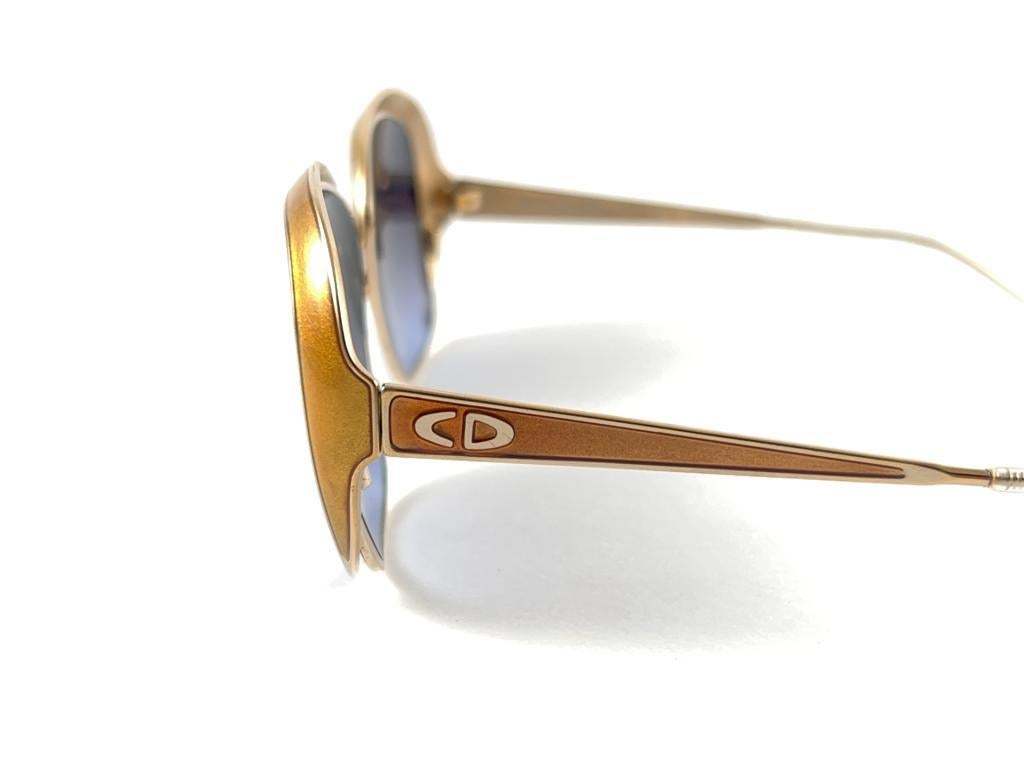 New Vintage Christian Dior 2132 44 Gold & Ochre Sunglasses Made in Austria For Sale 2