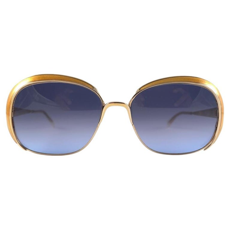 New Vintage Christian Dior 2132 44 Gold and Ochre Sunglasses  display picture 1