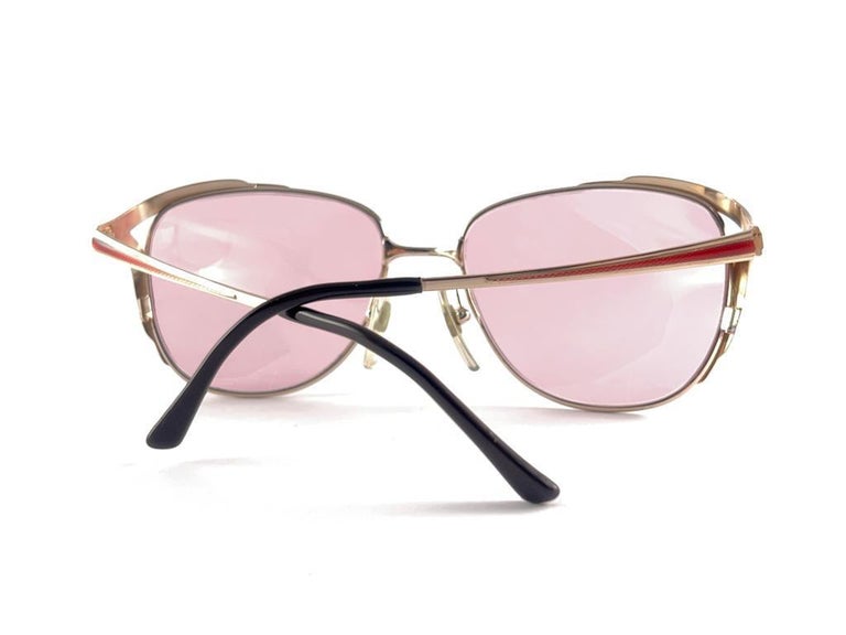New Vintage Christian Dior 2173 Gold and Red Frame Sunglasses 