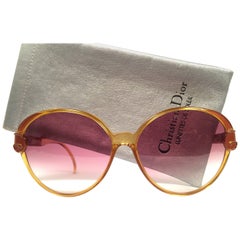 New Vintage Christian Dior 2206 Oversized Rose Optyl 1980 Sunglasses