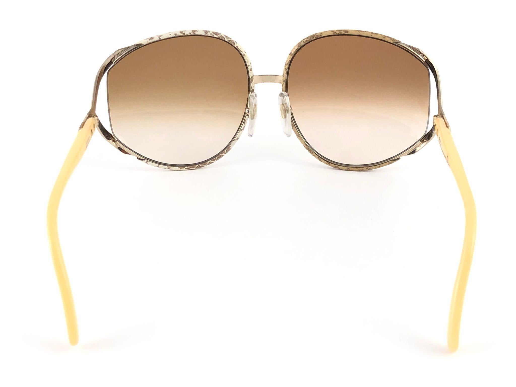 Neu Vintage Christian Dior 2250 übergroße Python gefütterte Vintage-Sonnenbrille in Übergröße  im Angebot 2