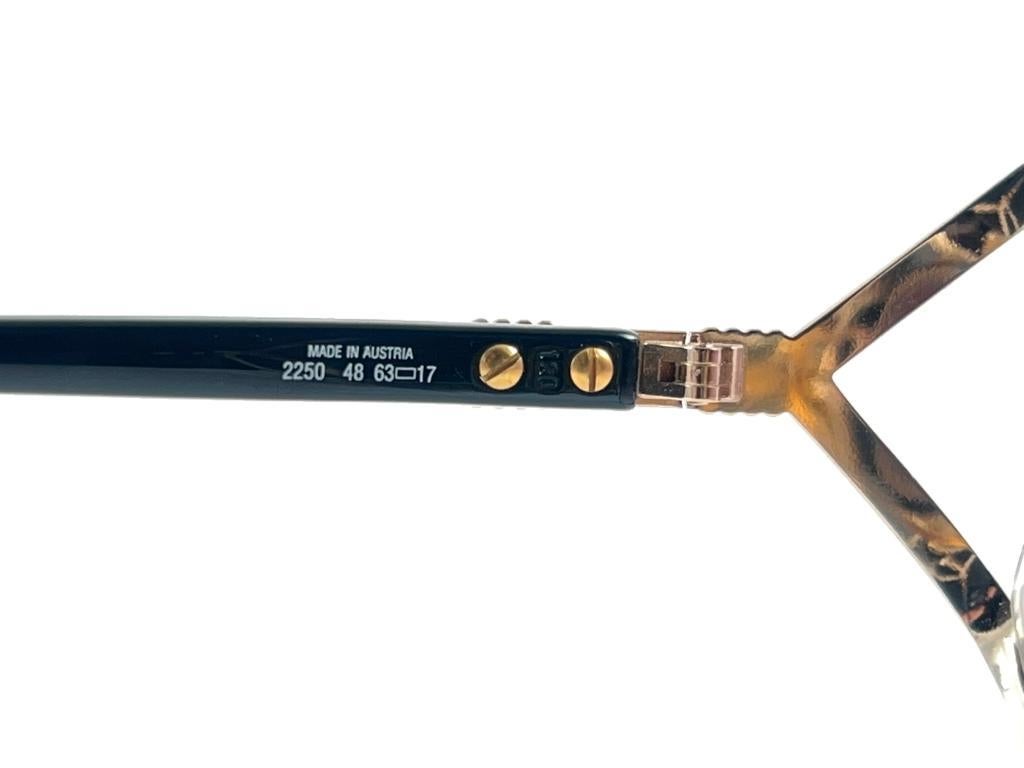 Neu Vintage Christian Dior 2250 übergroße silberne und schwarze Vintage-Sonnenbrille im Angebot 2