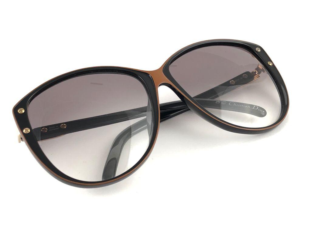 New Vintage Christian Dior 2277 91 Oversized Gold Amber Sunglasses 1980  6