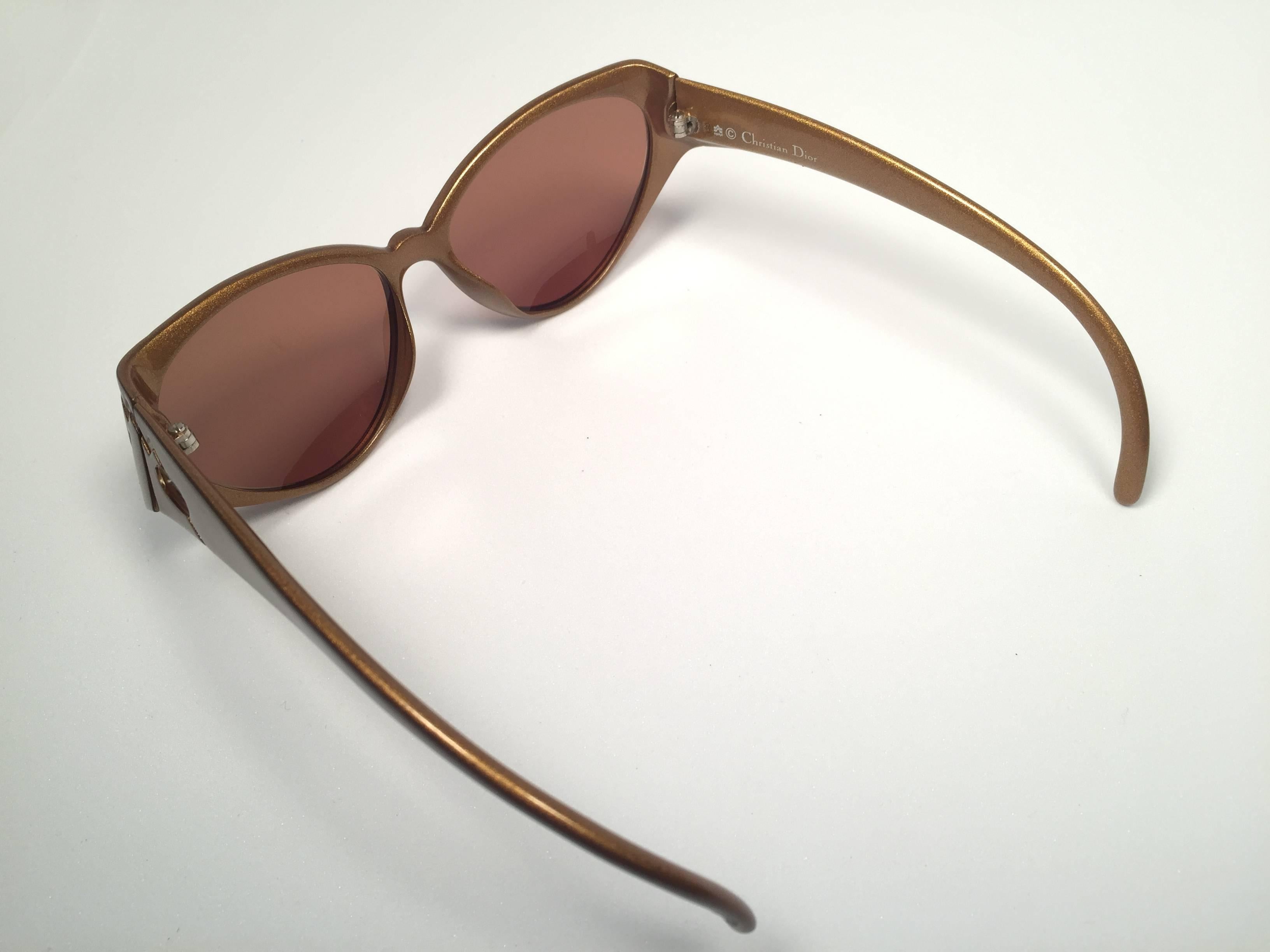 Women's New Vintage Christian Dior 2344 Gold Optyl 1980's Sunglasses Germany