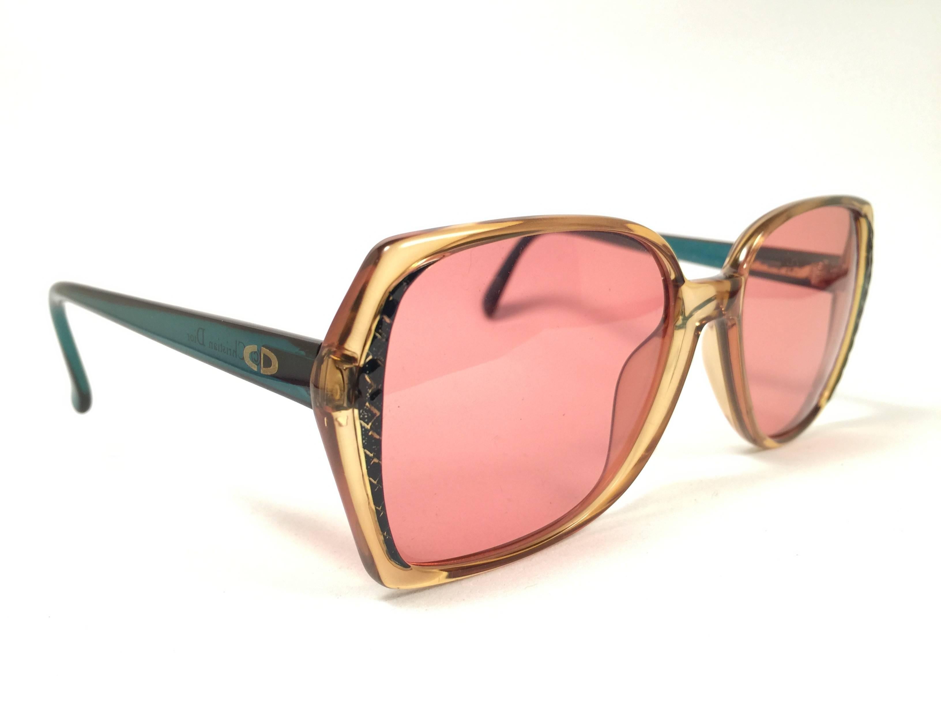 New Vintage Christian Dior 2402 Oversized Green Optyl 1970 Sunglasses  In New Condition In Baleares, Baleares